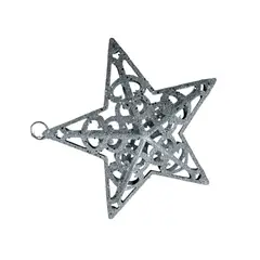 COREL - Estrella Navideña con Glitter 20 cm plateada