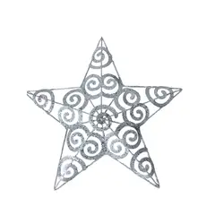 COREL - Estrella Navideña con Glitter 50 cm plateada