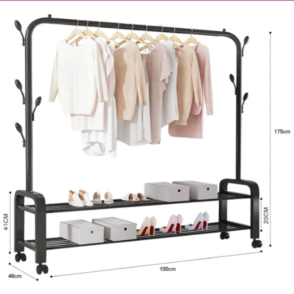 GENERICO - Perchero Rack Armable Colgador Ropa Organizador Closet