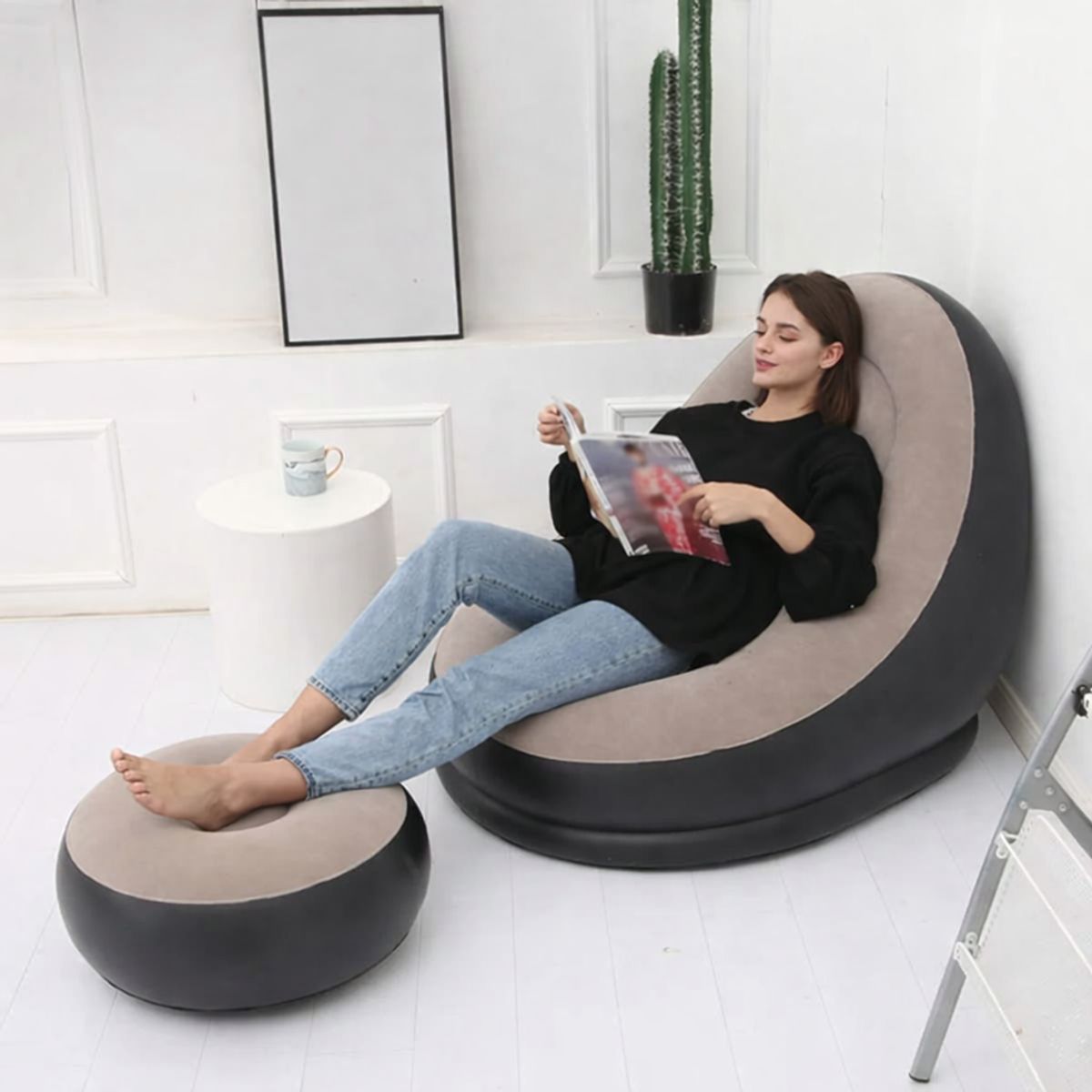 MOVI - Sofá Sillón Inflable con Posa Pies