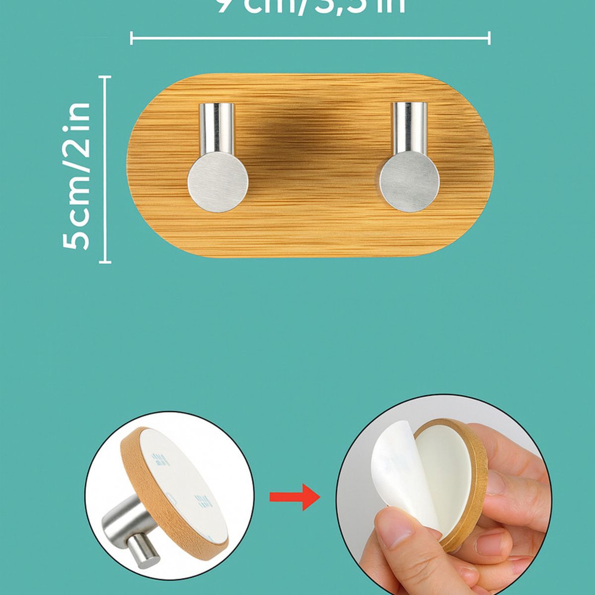 GENERICO - Colgador Pared Acero Inoxidable Bambu Colgador Perchero