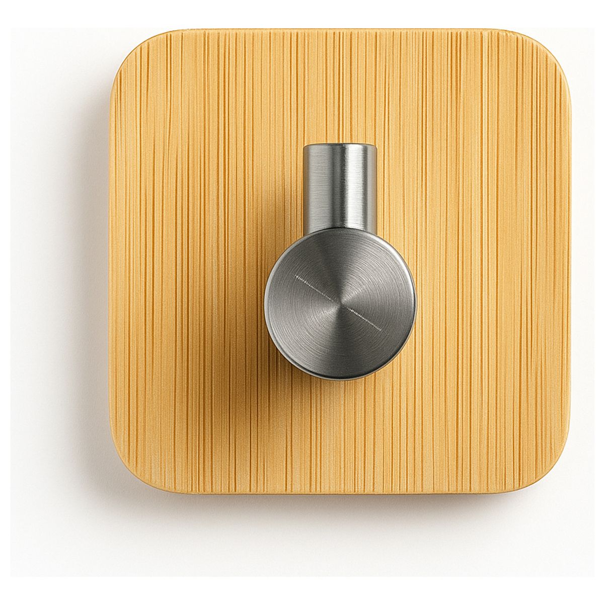GENERICO - Colgador Pared Bambu Acero Inoxidable Adhesivo Elegante Fuer