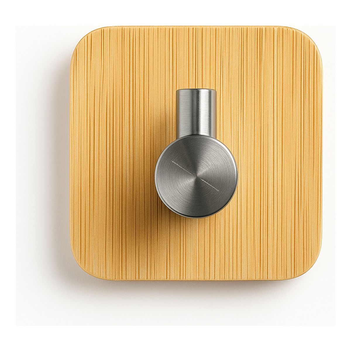 GENERICO - Colgador Pared Bambu Acero Inoxidable Adhesivo Elegante Fuer