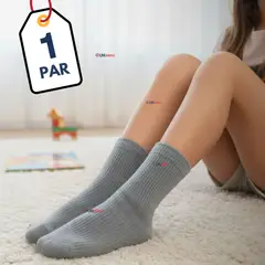 UTILISIMO - Calcetín Escolar Corto Acrilico Gris Niño y Niña