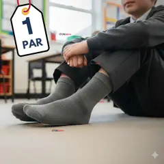 UTILISIMO - Calcetín Escolar Corto Acrilico Gris Niña Niño Juvenil