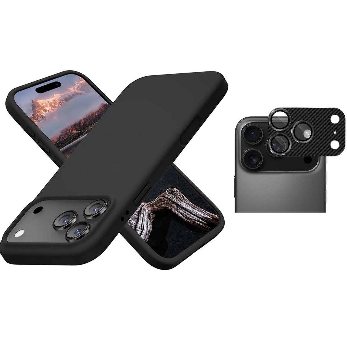 GENERICO - Carcasa Silicona Para IPhone 17 Pro +Cámara Aluminio - Negro