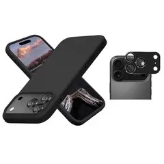 GENERICO - Carcasa Silicona Para IPhone 17 Pro Max +Cámara Aluminio - Negro