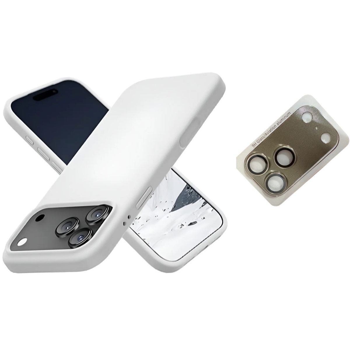 GENERICO - Carcasa Silicona Para IPhone 17 Pro Blanco +Cámara Aluminio - Titanio