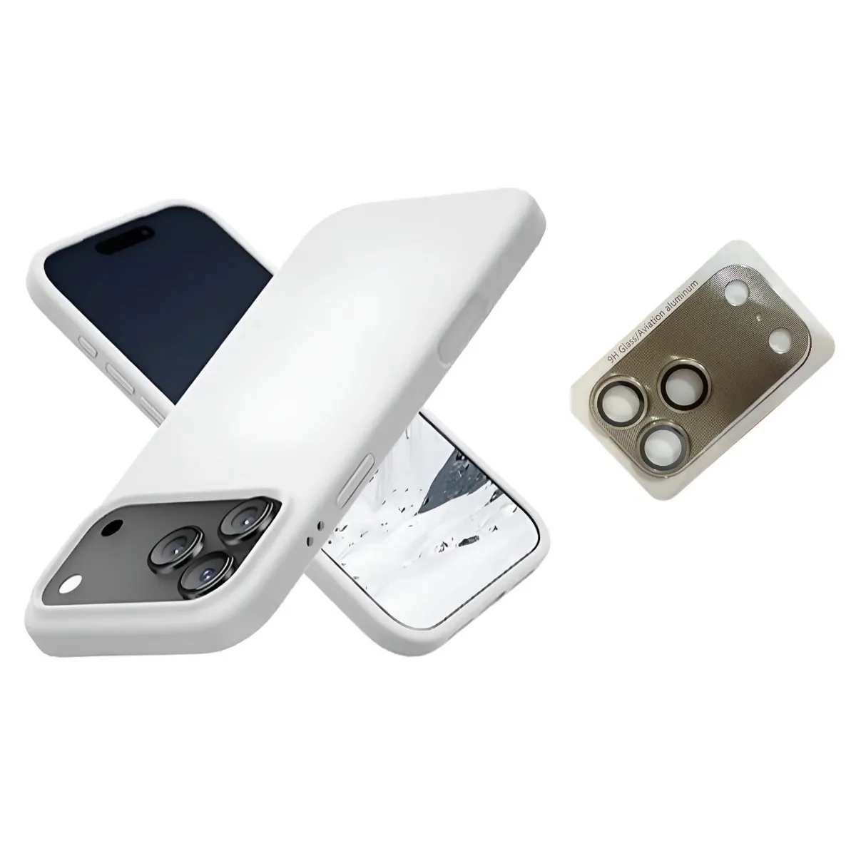 GENERICO - Carcasa Silicona Para IPhone 17 Pro Blanco +Cámara Aluminio - Titanio