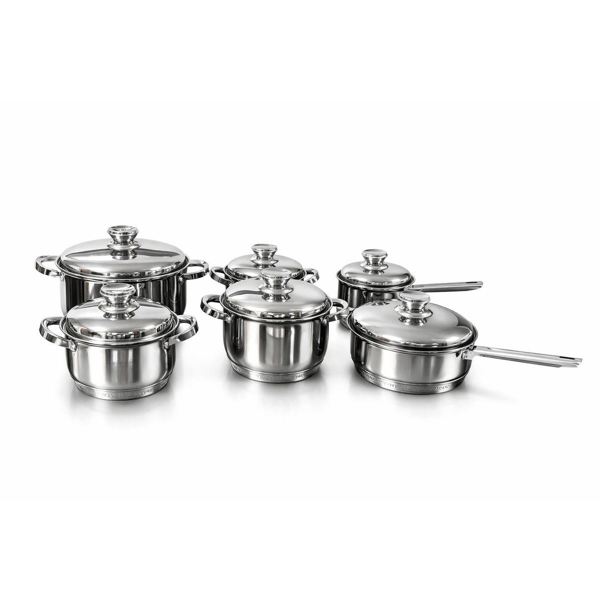 GENERICO - Batería De Cocina Swiss Home Mk-12 2 Con 12 Piezas Plateado