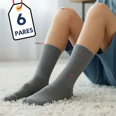 UTILISIMO - Pack 6 Calcetínes Escolares Corto Algodón Gris Niño y Niña