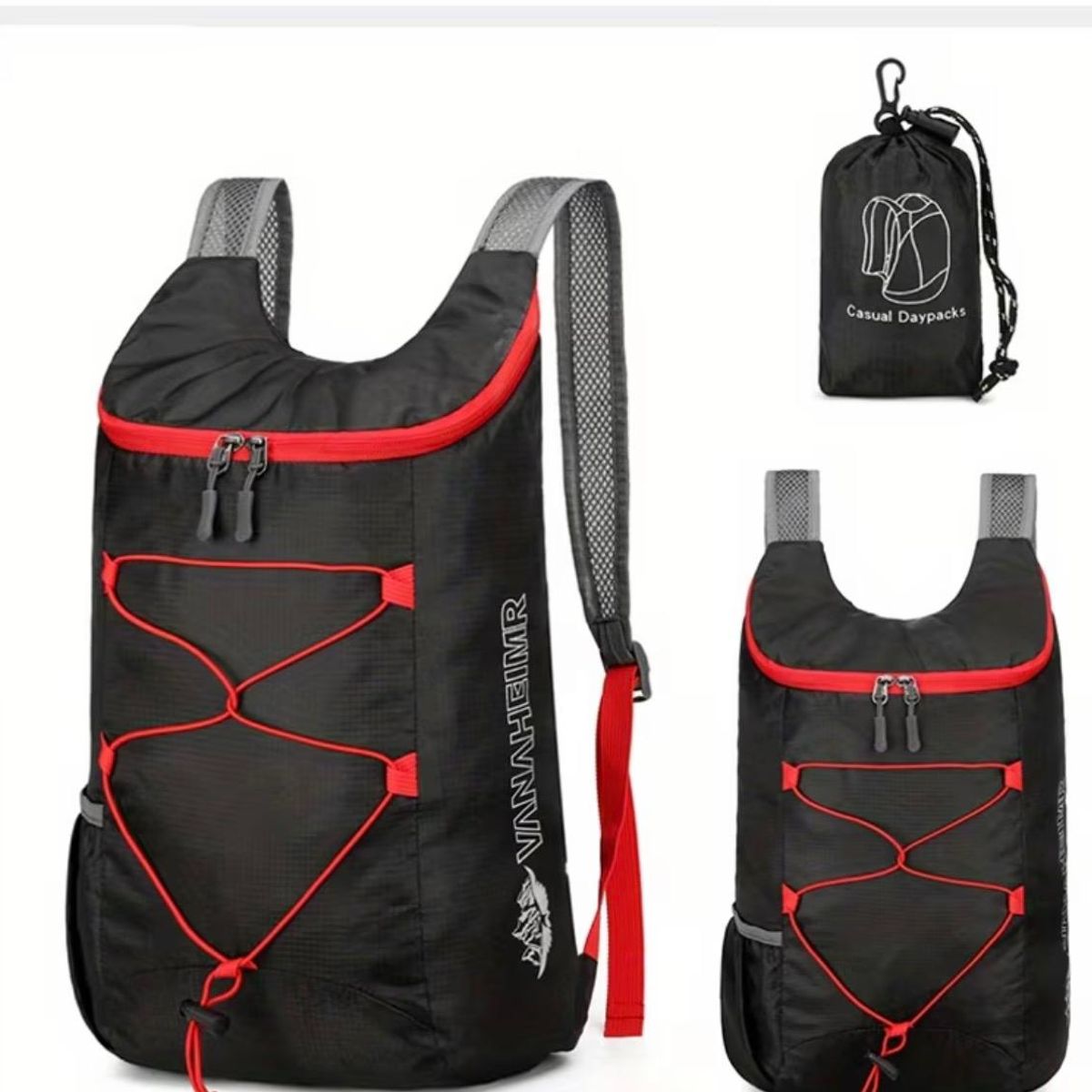 GENERICO - Mochila plegable multifuncional para exteriores bolsa deportiva de tela de nailon impermeable y ligera de alta densidad para acampar senderismo y viajes