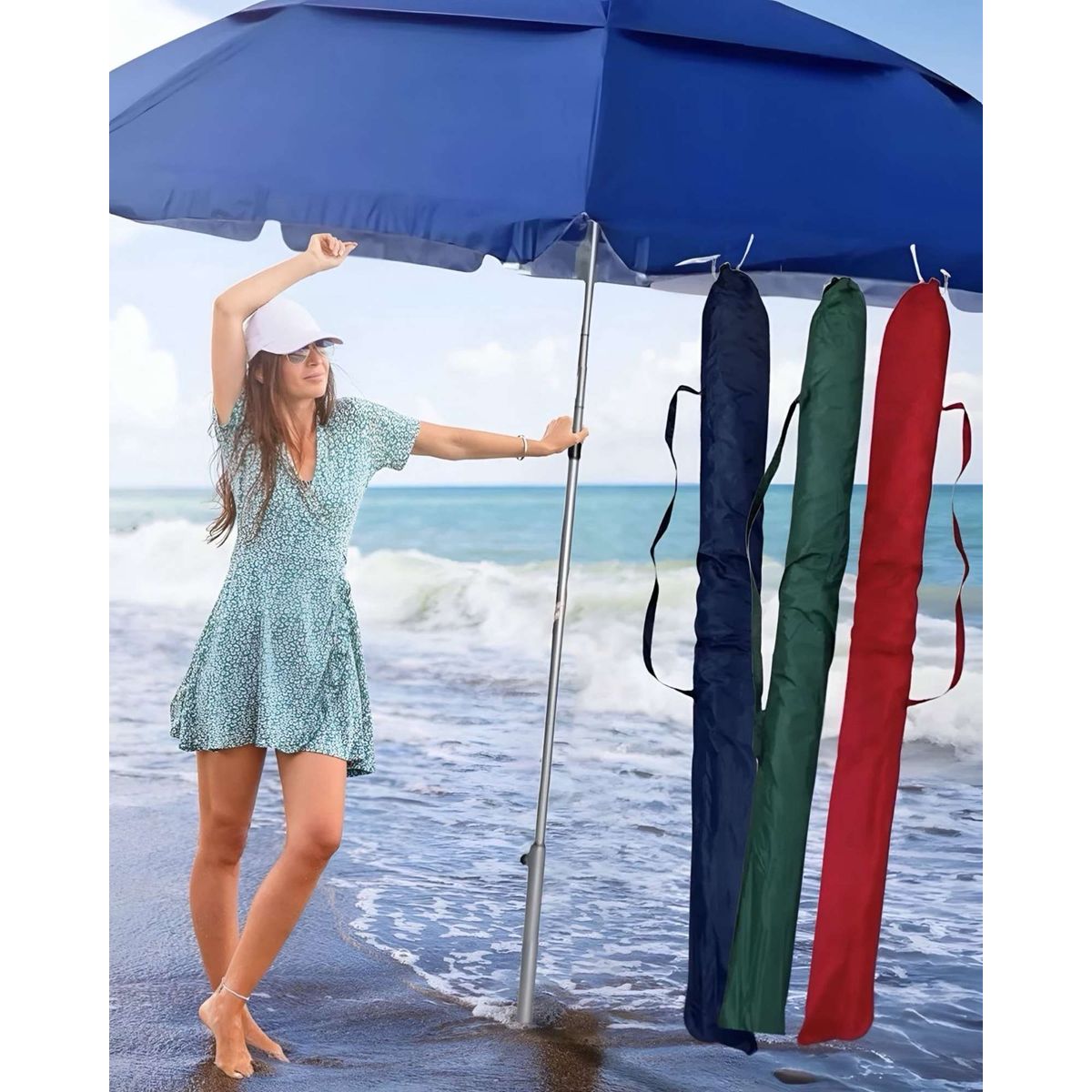 Sombrilla Quitasol Colores Surtidos con Protección UV 170 cm diametro, marca GENERICO - Foto Principal