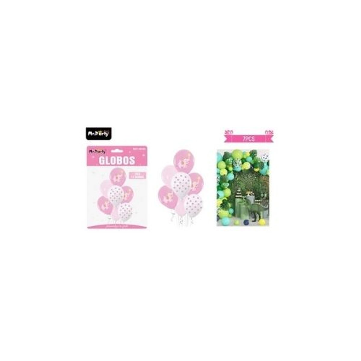 GENERICO - Set de globos de látex 7pcs elefante rosado