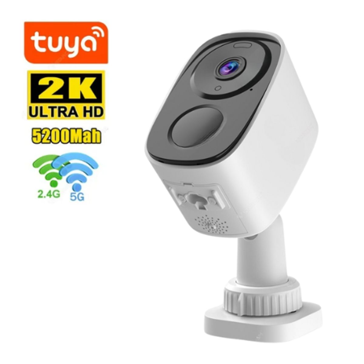 GENERICO - Cámara De Seguridad 2k Con Batería Recargable Y Panel Solar