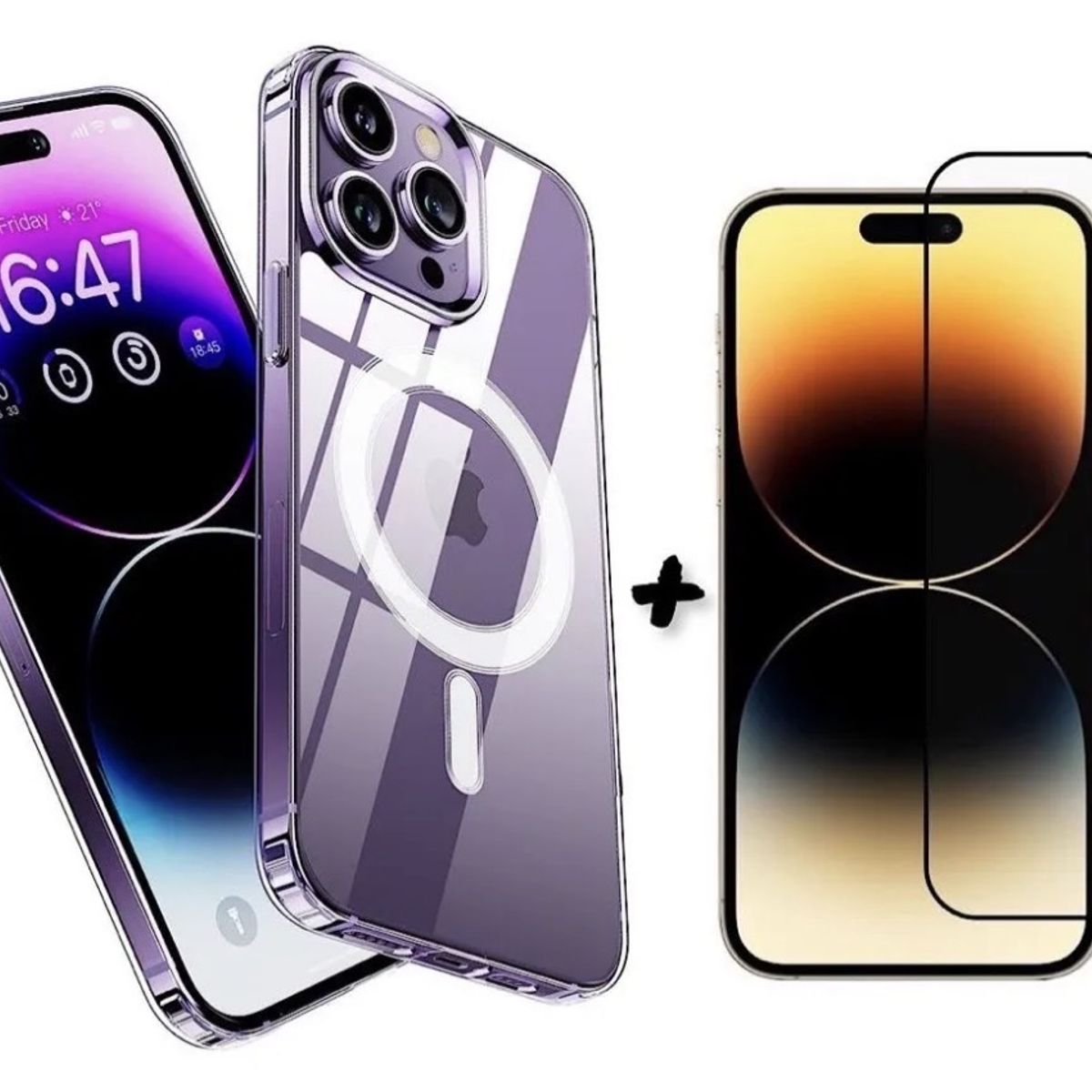 GENERICO - Carcasa Transparente Con Magsafe Para iPhone 14 Pro Max + Lamina