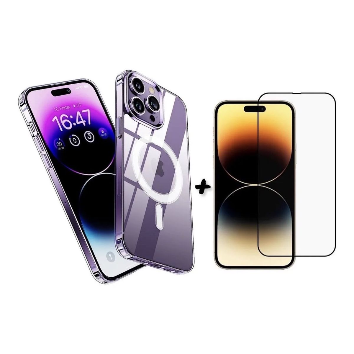 GENERICO - Carcasa Transparente Con Magsafe Para iPhone 14 Pro Max + Lamina