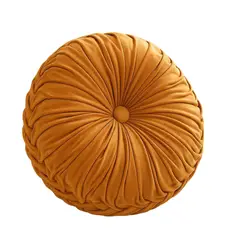 GENERICO - Cojin Velvet Redondo De Terciopelo Decorativo Elegante 37 cm