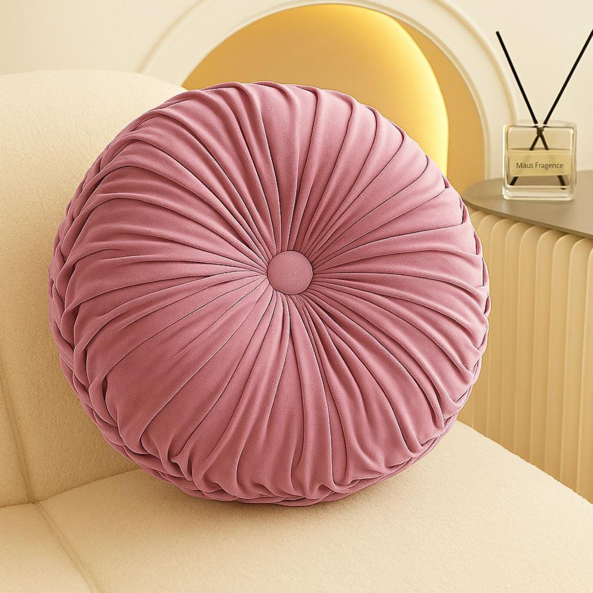 GENERICO - Cojin Velvet Redondo De Terciopelo Decorativo Elegante 37 cm