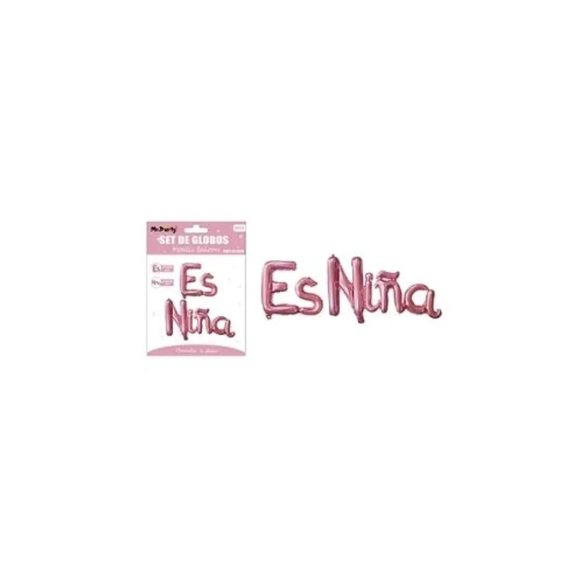GENERICO - Globos metálico de letra es niña rosado