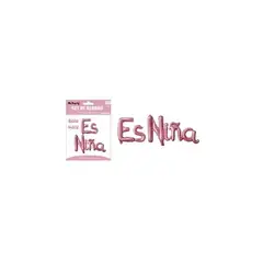 GENERICO - Globos metálico de letra es niña rosado