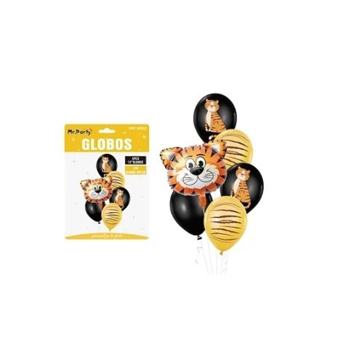 GENERICO - Set de globos de látex 6pcs tigre