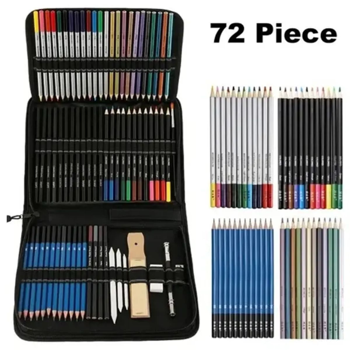 GENERICO - SET 72 Estuche Lápices De Colores Dibujo Profesional