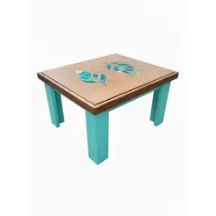 MARFELD MUEBLES - Mesa de centro cafe -turquesa con resina