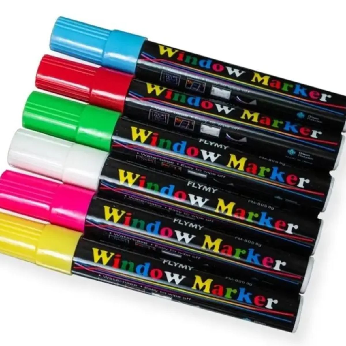 GENERICO - Kit 6 Plumones Tiza Liquida Para Pizarra Led Vidrio Fluor