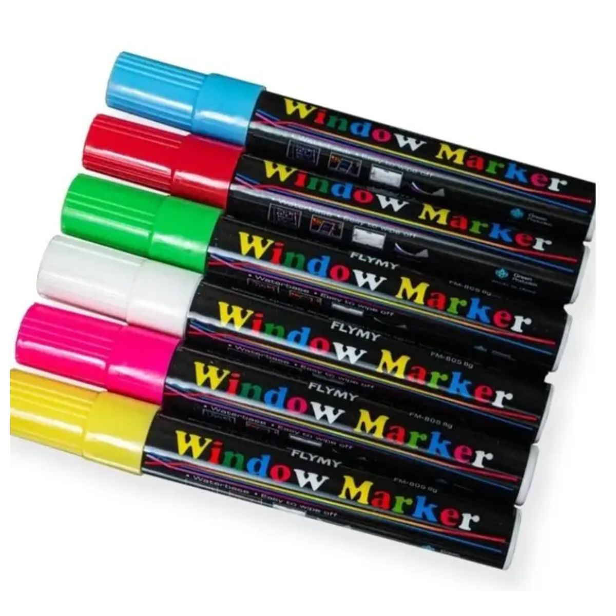 GENERICO - Kit 6 Plumones Tiza Liquida Para Pizarra Led Vidrio Fluor