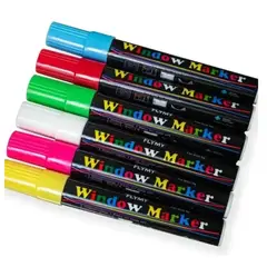 GENERICO - Kit 6 Plumones Tiza Liquida Para Pizarra Led Vidrio Fluor