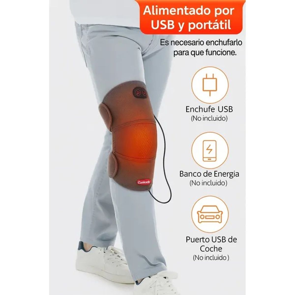 MOVI - Rodillera 2 en 1 con calefacción y masaje para dolores