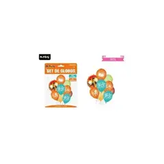 GENERICO - Set globos de látex con dinosaurio 9pcs