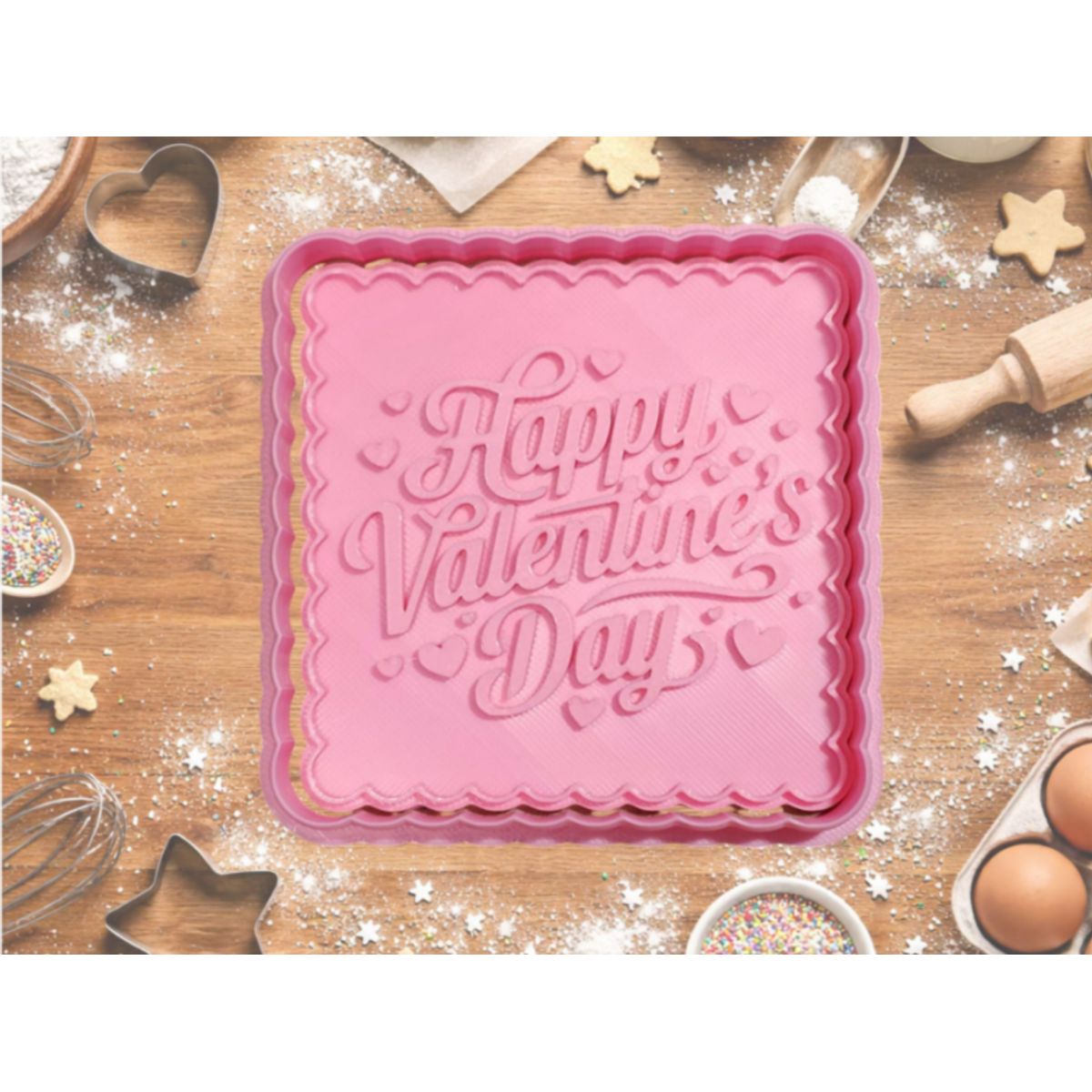 GENERICO - Cortador de Galletas de San Valentín Cuadrado
