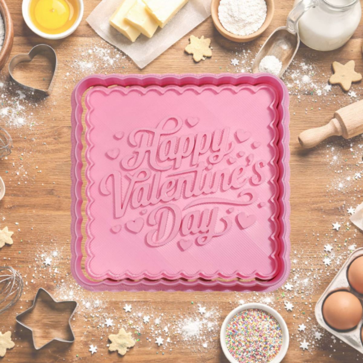 GENERICO - Cortador de Galletas de San Valentín Cuadrado
