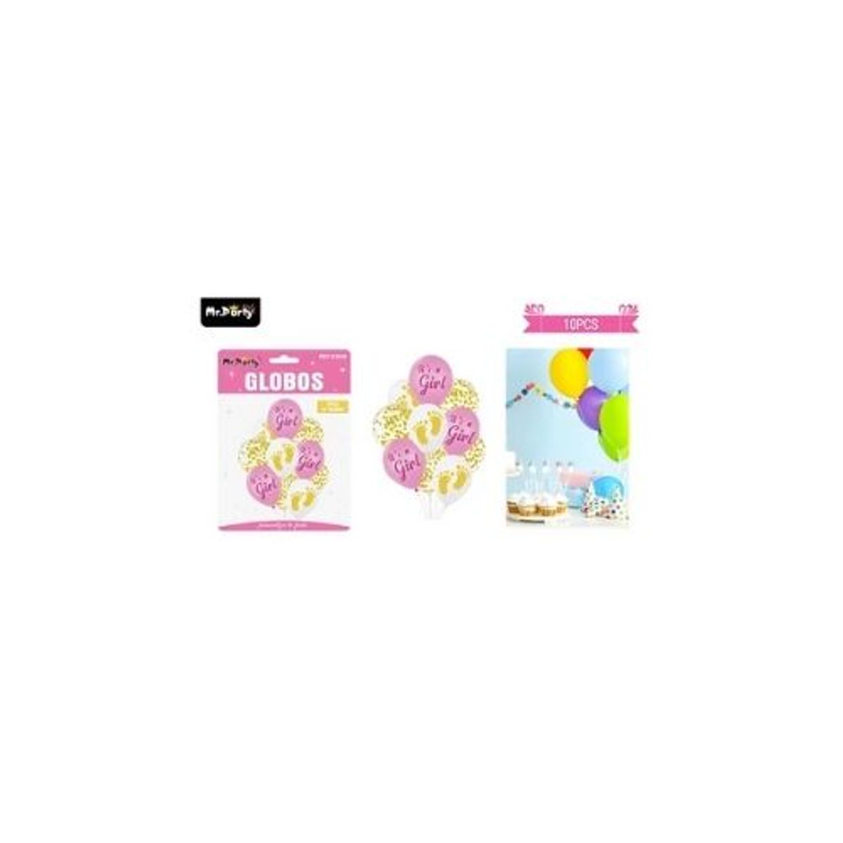 GENERICO - Set de globos de látex 10pcs baby shower its a girl