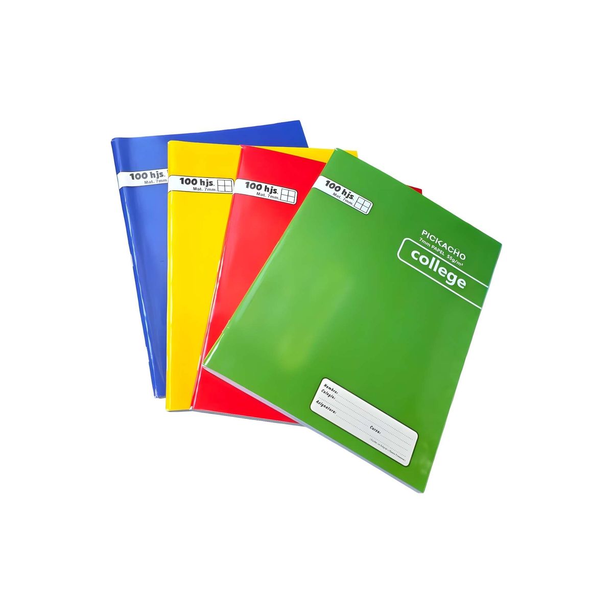 GENERICO - PACK DE 10 CUADERNOS COLLEGE 7MM 100 HOJAS