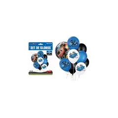 GENERICO - Set de globos de autos Azul 9pcs