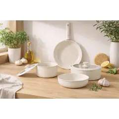 MOMO - Batería De Cocina Ollas 8 Piezas Color Blanco