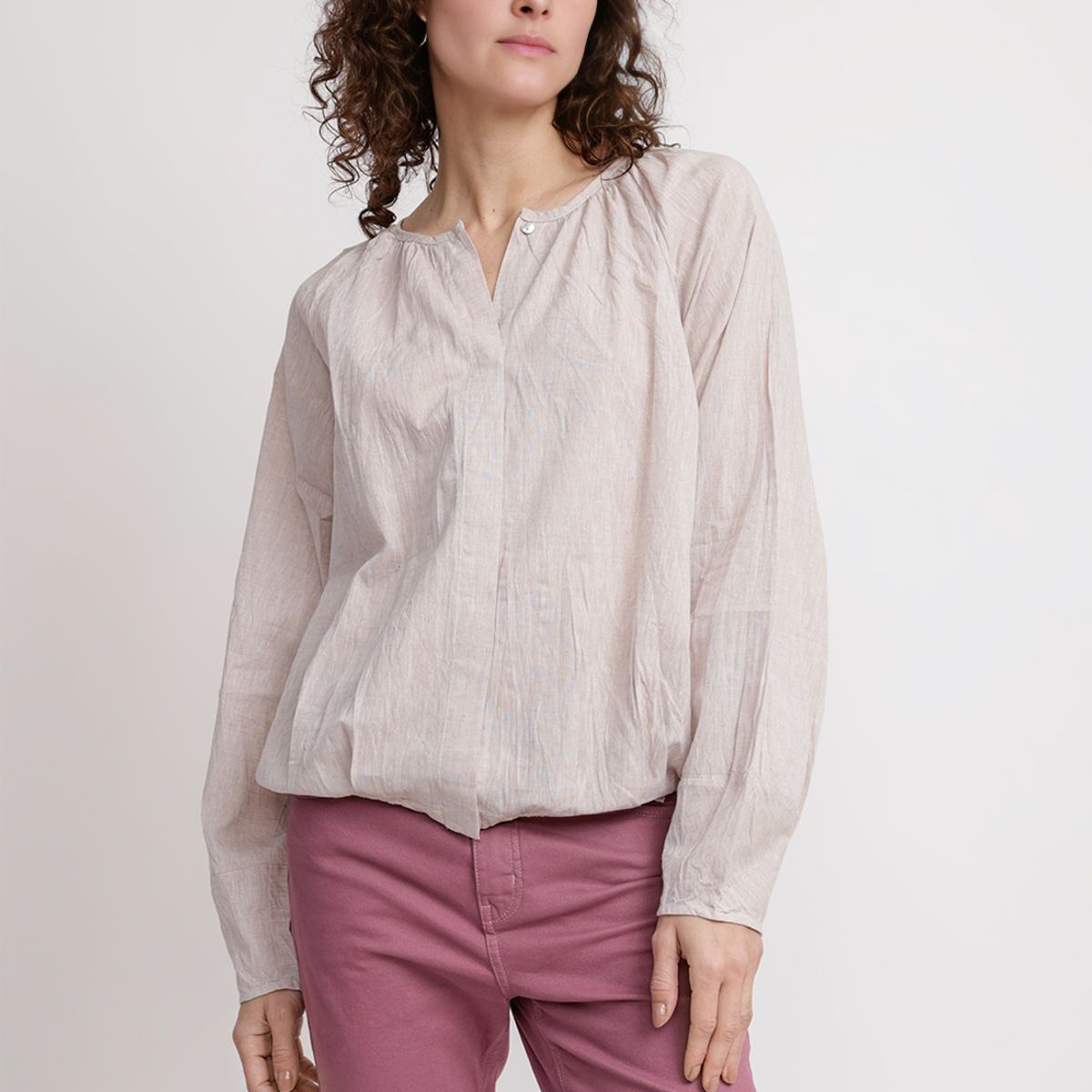 CANADIENNE - Blusa Mujer Olivia Lino Beige