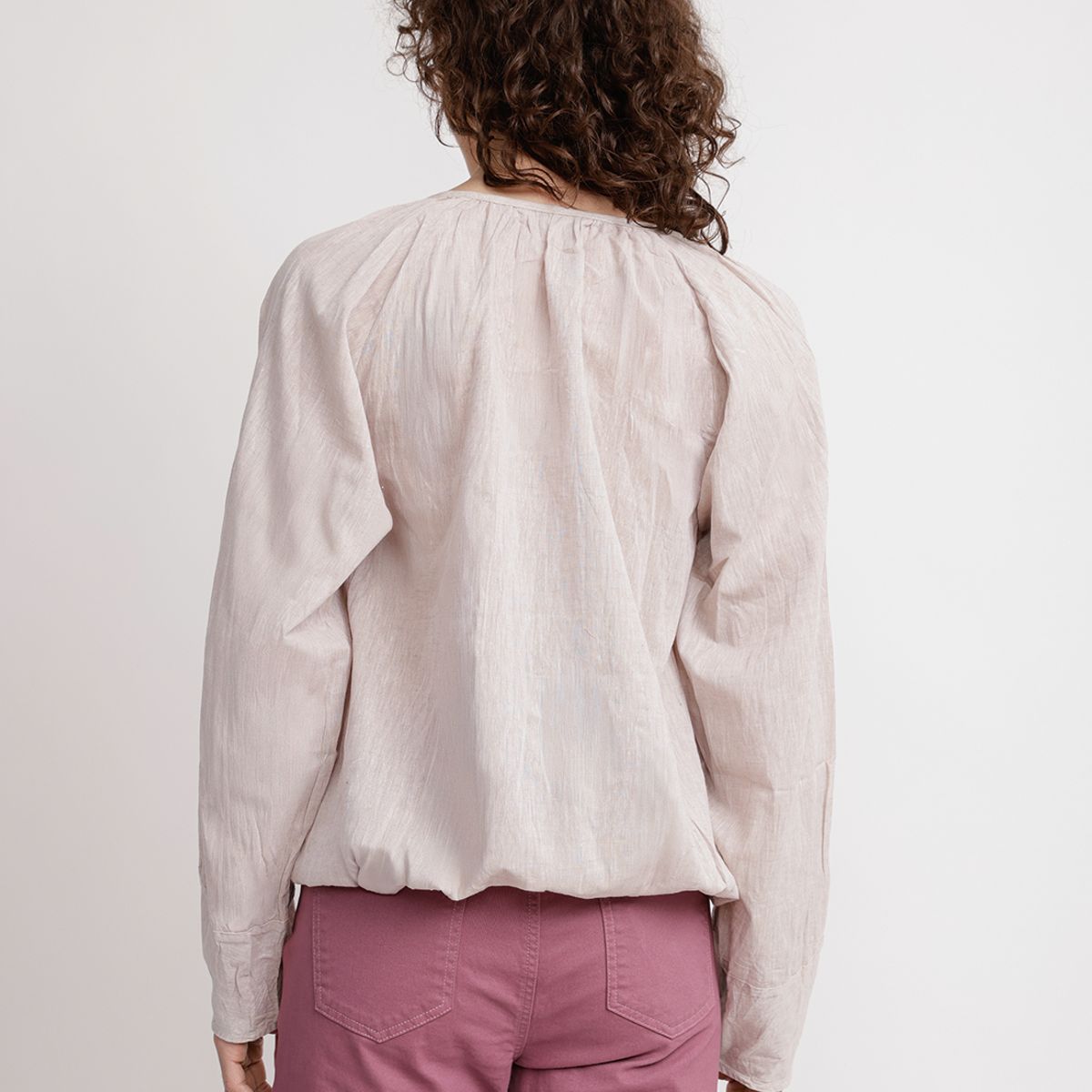 CANADIENNE - Blusa Mujer Olivia Lino Beige