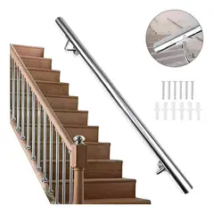 GENERICO - Pasamanos De Tubo Plata Escaleras De 1m+tornillo Para Escuel