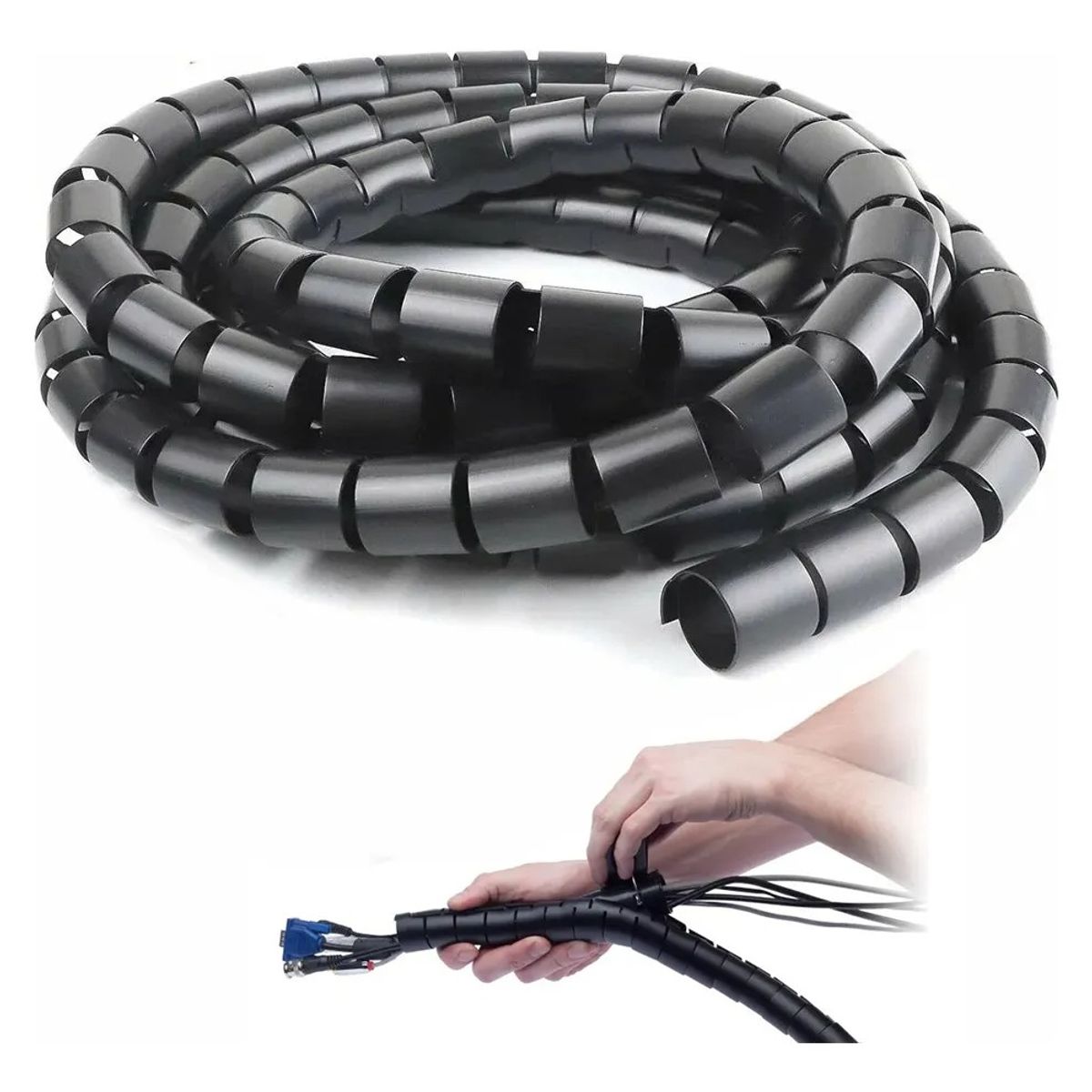 GENERICO - Protector Organizador De Cable Espiral 10 Mts 16mm