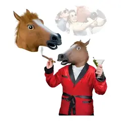 GENERICO - Máscara De Caballo De Lujo De Látex Cosplay Cabeza Completa