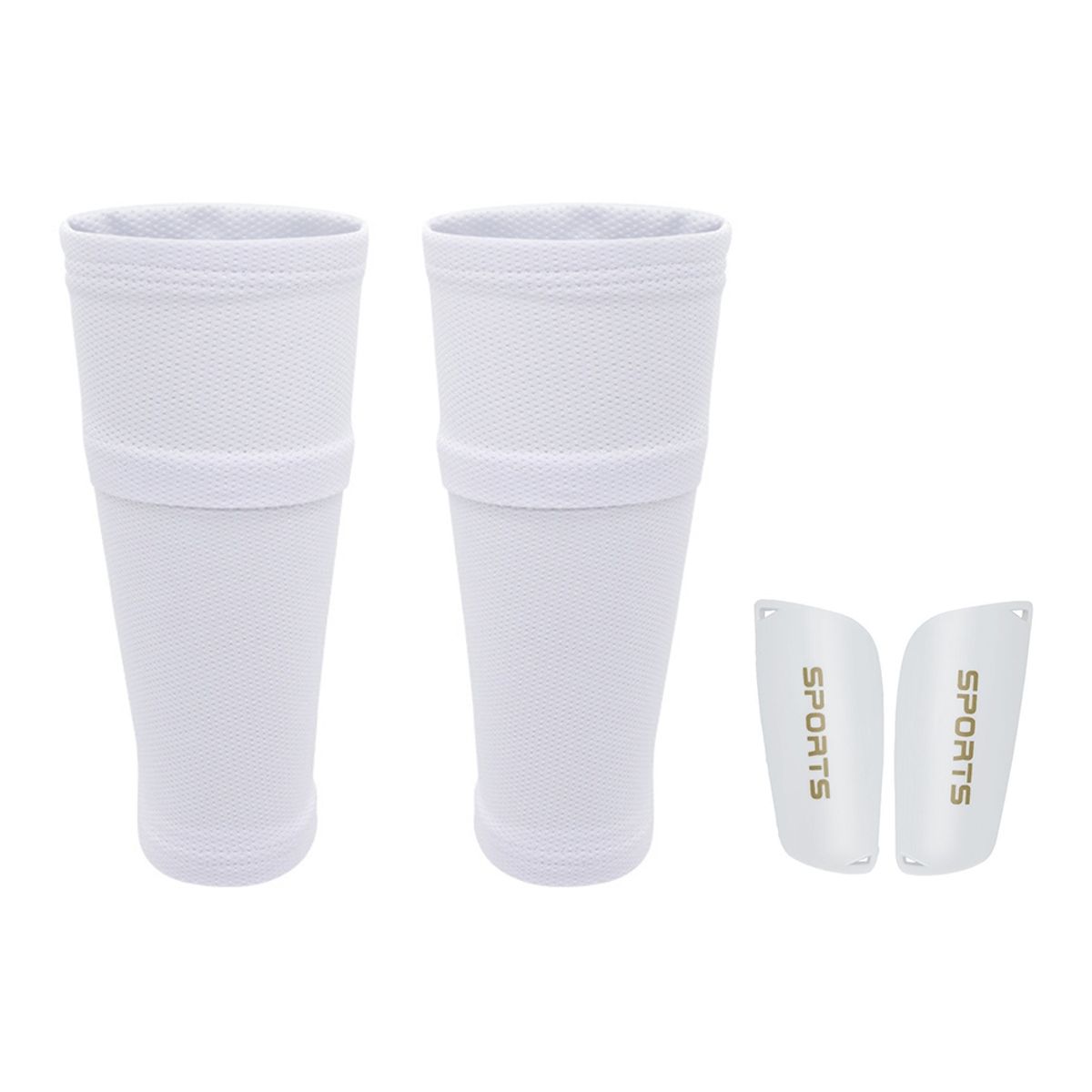 KINDA NICE - Espinilleras Fútbol Niño Adulto Pantorrilla Protección Manga Blanco S