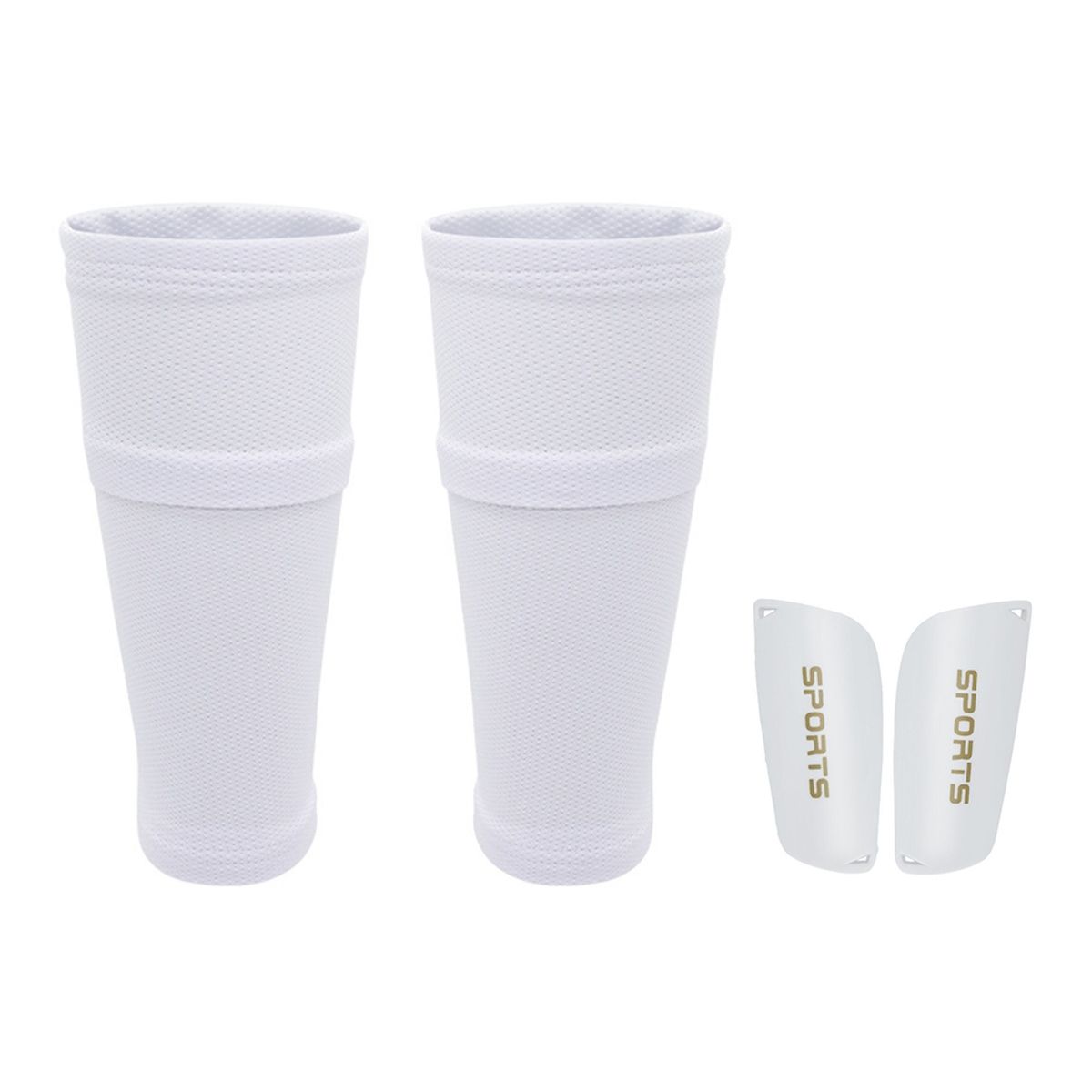 KINDA NICE - Espinilleras Fútbol Niño Adulto Pantorrilla Protección Manga Blanco S