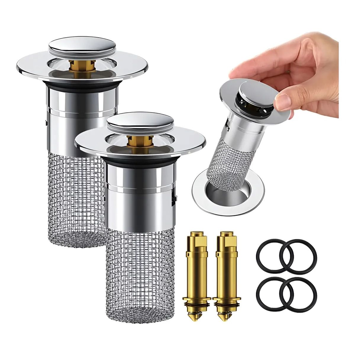 GENERICO - Pack X2 Filtro Tapón Para Ducha Fregadero Drenaje Tapa