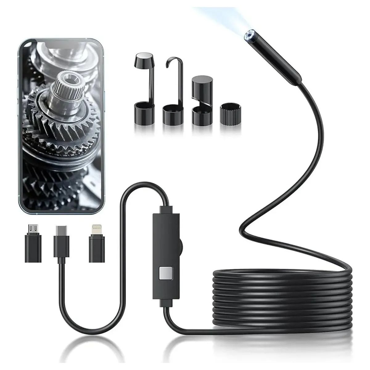 GENERICO - Endoscopio Cámara Hd 8 Luces Led Impermeable IP67