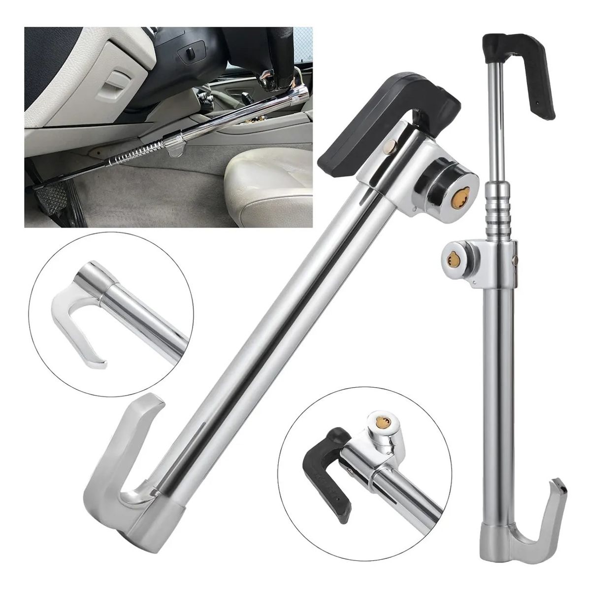 GENERICO - Traba Pedal - Candado -Traba Volante - Llaves Seguridad Auto Robo