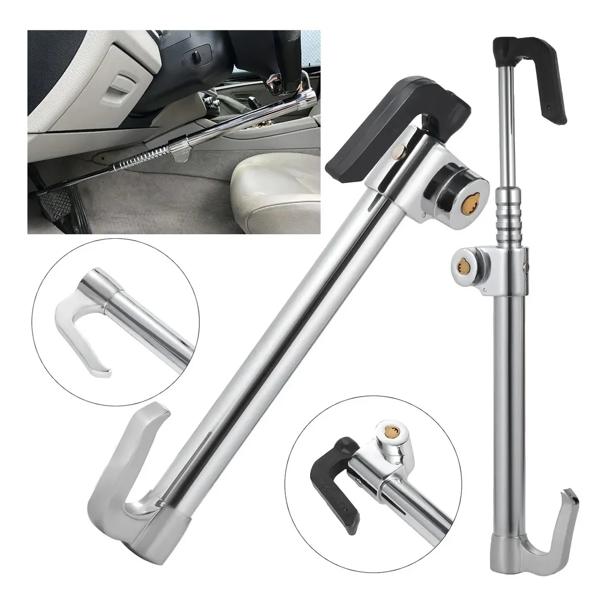 GENERICO - Traba Pedal - Candado -Traba Volante - Llaves Seguridad Auto Robo